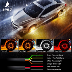 Beatto Chasing Color With Pure White Double Row Wheel Ring Lights For ATV/UTV/SXS/Jeep/Truck/Car