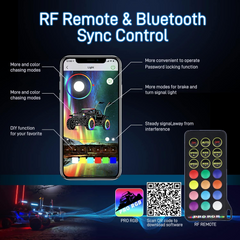 Beatto LED Whip Lights Dancing/Chasing Color, Fat 2FT, 3FT UTV Whips, RF Remote+App Control