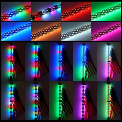 Fat Whip Lights UTV Whip Lights with Rocker Switch,High Brightness Antenna Whips Side by Side with Steering/Brake and Reverse Fit for Offroad ATV RZR Truck