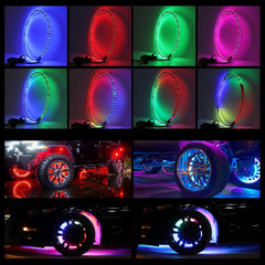 Beatto Chasing Color Single & Double Row Wheel Ring Lights for ATV/UTV/SXS/Jeep/Truck/Car