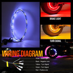 Beatto Chasing Color Single & Double Row Wheel Ring Lights for ATV/UTV/SXS/Jeep/Truck/Car