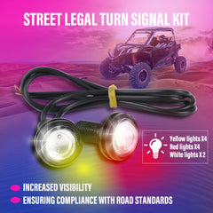 Street Legal Kit Turn Signal for ATV, UTV, Polaris RZR Ranger, Pioneer, Talon, Can-Am X3, Kawasaki Teryx Mule, Arctic Cat, CFMOTO, Yamaha