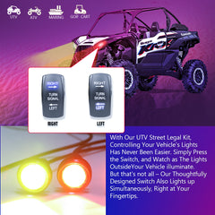 Street Legal Kit Turn Signal for ATV, UTV, Polaris RZR Ranger, Pioneer, Talon, Can-Am X3, Kawasaki Teryx Mule, Arctic Cat, CFMOTO, Yamaha