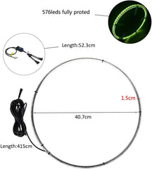 Beatto RGB LED Single & Double Row Wheel Ring Light Kit with App+RF Remote Control for ATV/UTV/SXS/Jeep/Truck/Car
