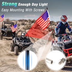 Beatto LED Whip Lights Dancing/Chasing Color, RF Remote+App Control with Flagpole for ATV/UTV/SXS