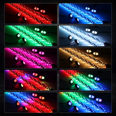 2PCS LED Chasing Light Whip Lights+210 Degrees Wide Angle Rock Lights Kits for ATV/UTV