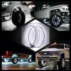 Beatto Pure White Double Row Wheel Lights for ATV/UTV/SXS/Jeep/Truck/Car