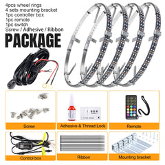 Beatto 14"-18" Double-Rows Adjustable Wheel Ring Lights for JEEP/Truck/Car