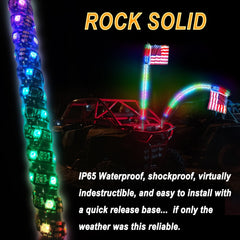 Beatto RF Remote Control RGB LED Whips Light with Dacning/Chasing Light