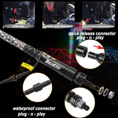 Beatto RF Remote Control RGB LED Whips Light with Dacning/Chasing Light