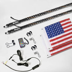 Beatto RF Remote Control RGB LED Whips Light with Dacning/Chasing Light