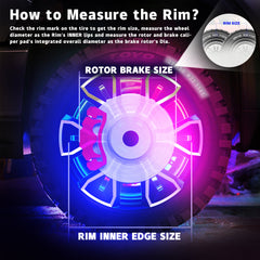 Beatto RGB LED Single & Double Row Wheel Ring Light Kit with App+RF Remote Control for ATV/UTV/SXS/Jeep/Truck/Car