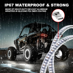 Pure White 8Pods Rock Lights and 17inch Double Row Wheel Ring Lights